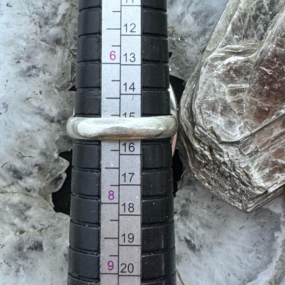 Sterling Silver Southwestern Style Oval Azurite Decorated Ring Size 7 For Women - Picture 10 of 10